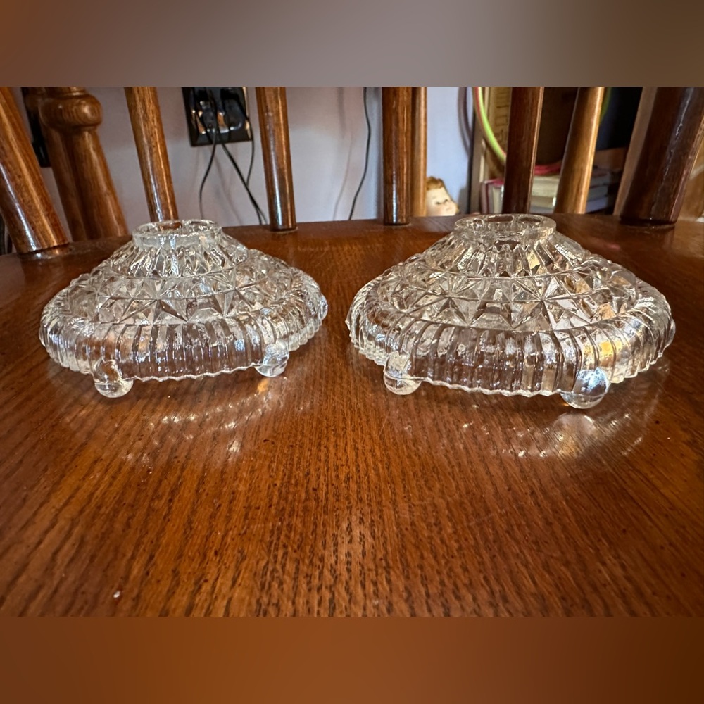 Antique Cut Glass Candle Holders‎ - Perfect